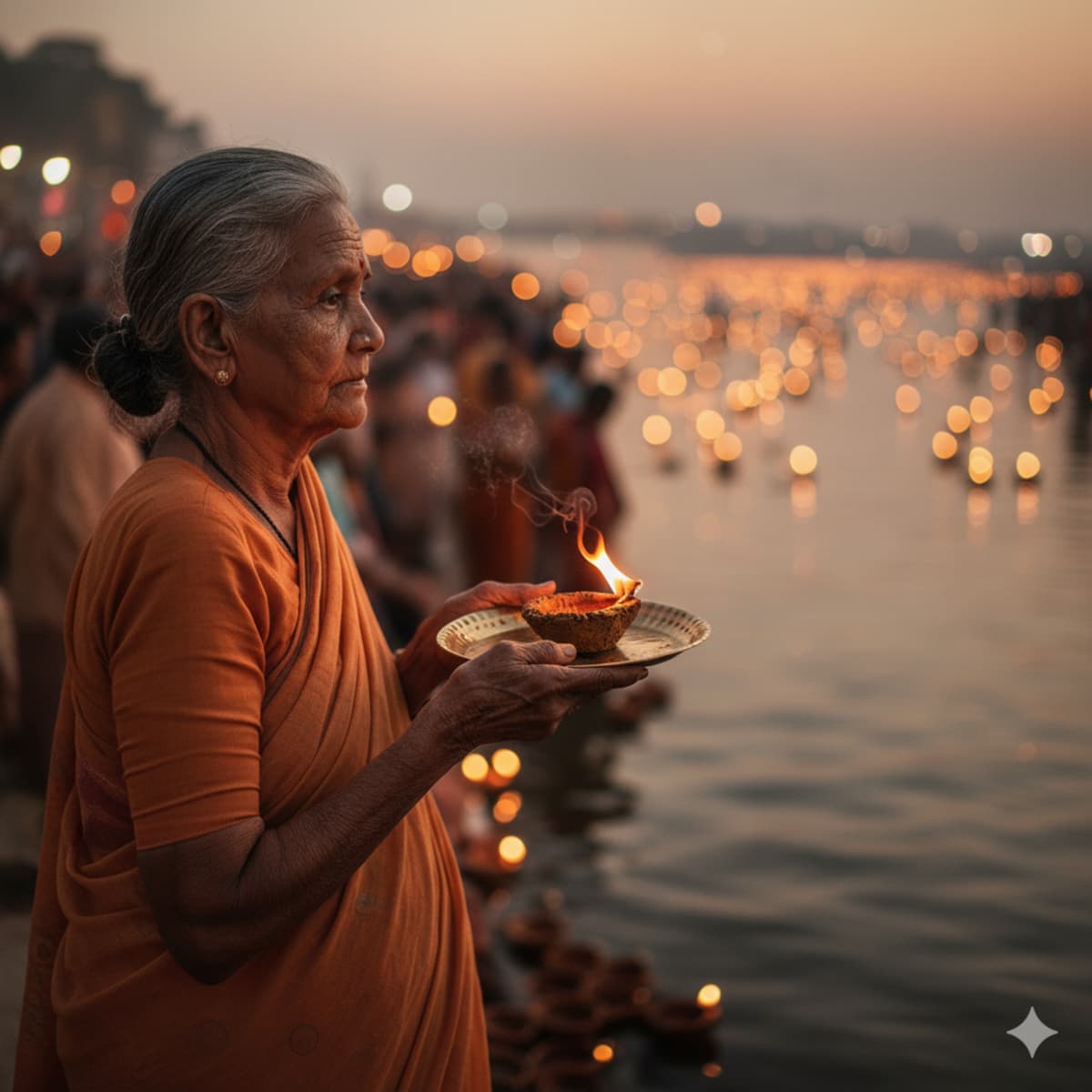 Close-up of the Panchagavya Vilakku texture, showing the organic and rough material.